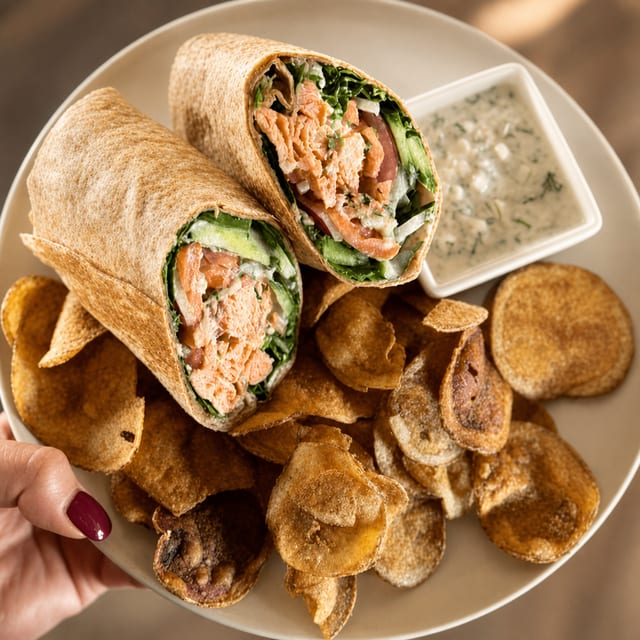 Caesar Salmon Wrap.